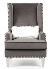 Glory Furniture Wilshire Dark Gray Velvet Chair