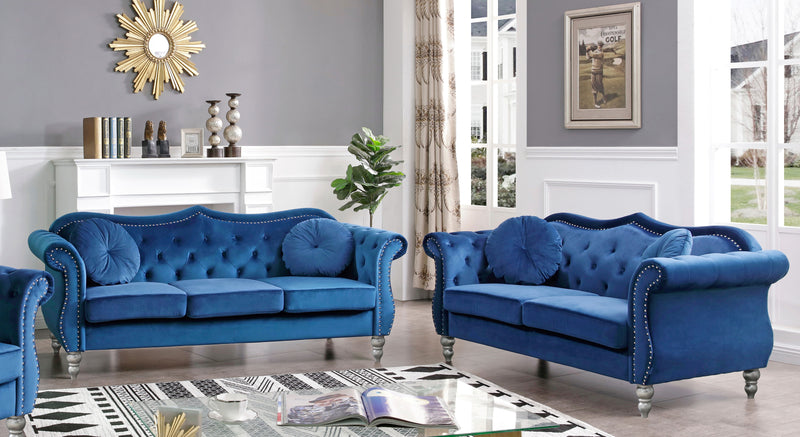 Glory Furniture Hollywood Navy Blue 2pc Living Room Set