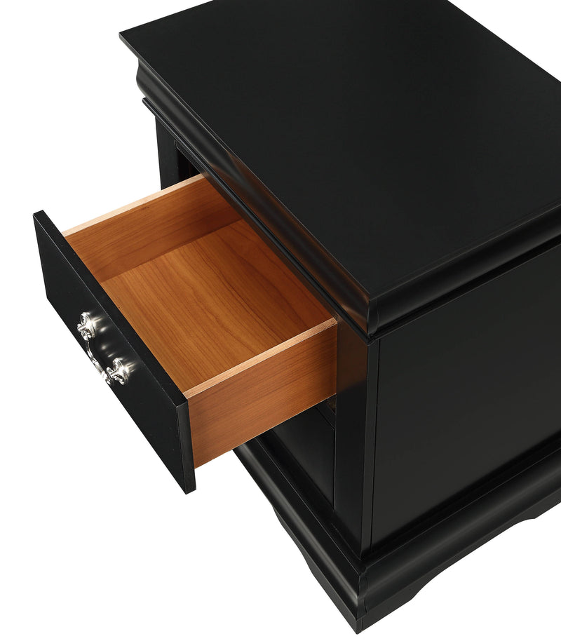 Crown Mark Louis Philip Black Night Stand