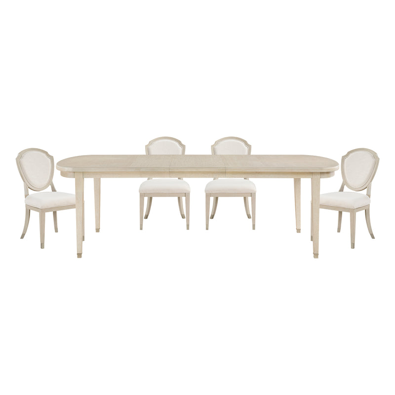Home Elegance Genoa Ivory Light Oak 5pc Dining Room Set