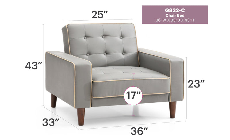 Glory Furniture Andrews Teal Chair Bed