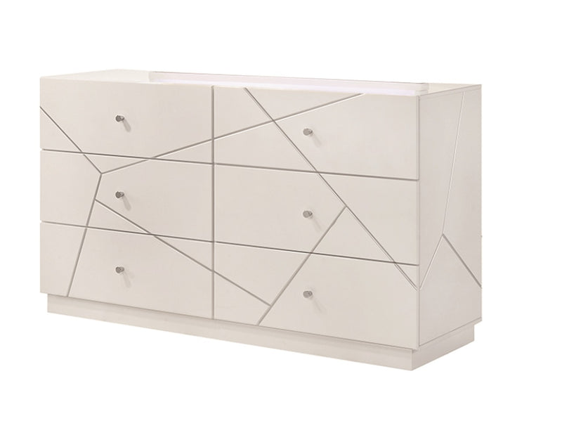 Galaxy Home Manhattan White Dresser and Mirror