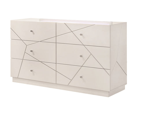 Galaxy Home Manhattan White Dresser and Mirror