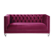 Acme Furniture Heibero Burgundy Loveseat with Pillows