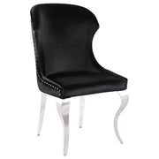 2 Coaster Furniture Cheyanne Chrome Black Side Chairs