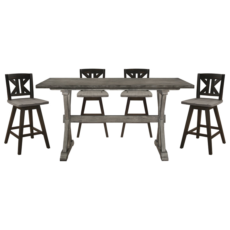 Home Elegance Amsonia Black Gray Wood 5pc Counter Height Set