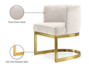 Meridian Furniture Gianna Cream Velvet Gold Dining Chair