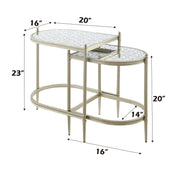 Acme Furniture Zaba Champagne Nesting Table Set