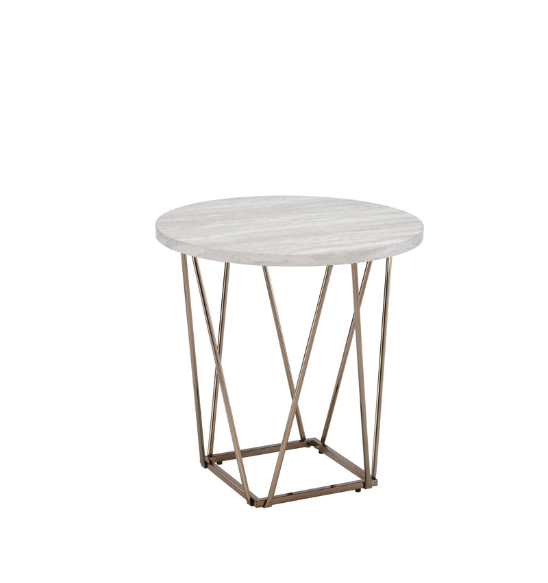 Steve Silver Rowyn Gray Faux Marble Top End Table