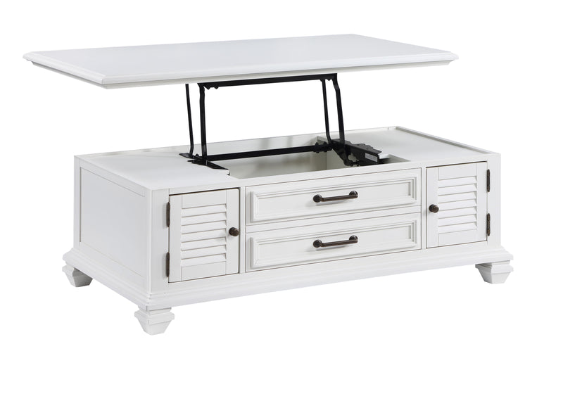 Steve Silver Charlestown White Storage 3pc Coffee Table Set