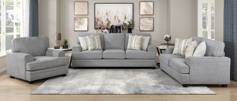 Home Elegance Bradford Gray 3pc Living Room Set