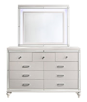 New Classic Furniture Valentino Silver Dresser and Mirror