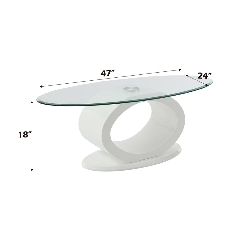 Acme Furniture Larry White High Gloss 3pc Coffee Table Set