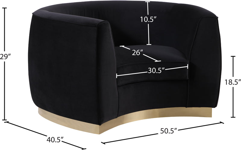 Meridian Furniture Julian Black Velvet Gold Chair