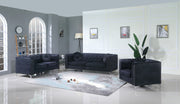 Glory Furniture Pompano Black Velvet 3pc Living Room Set