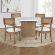 Steve Silver Colvin Brown White Marble 5pc Dining Room Set