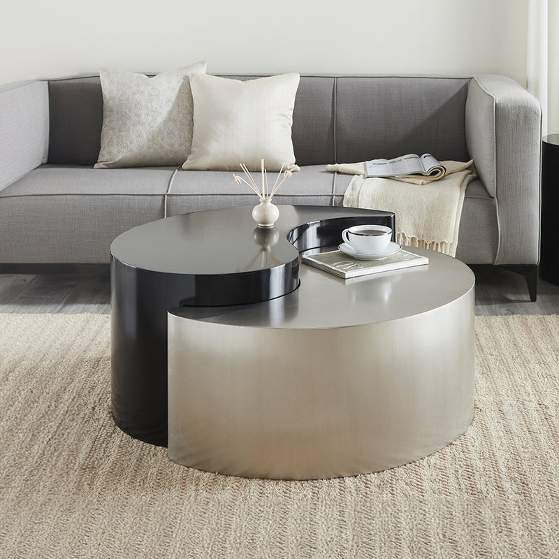 Galaxy Home Ying Yang Black Gold Coffee Table