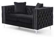 Glory Furniture Paige Black Velvet Loveseat