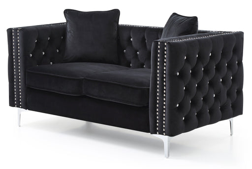 Glory Furniture Paige Black Velvet Loveseat