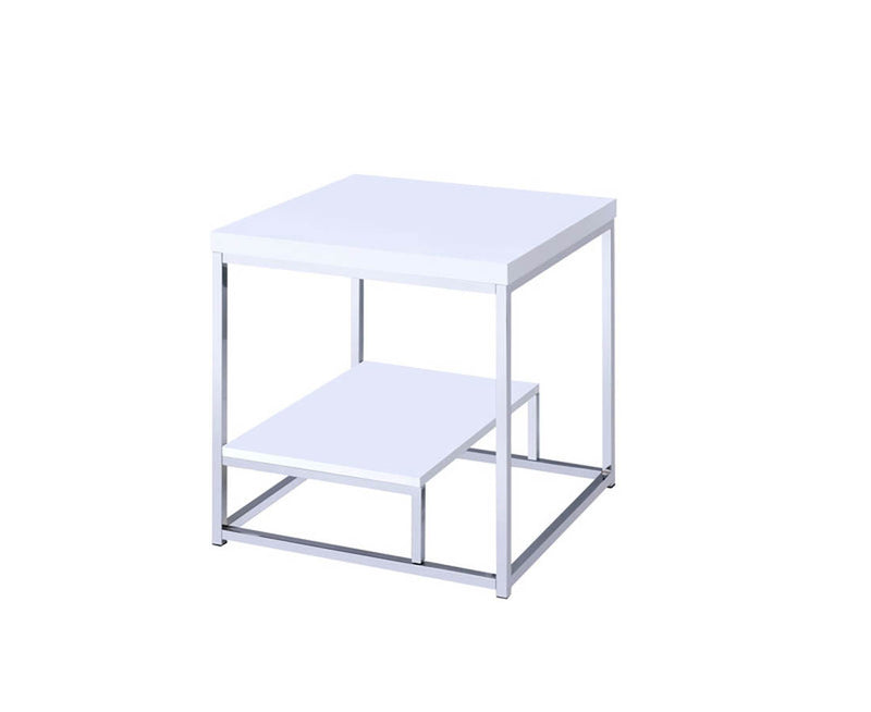 Steve Silver Lucia White End Table