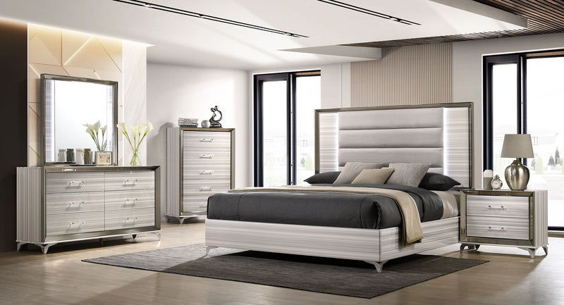 Global Furniture Zambrano White Dresser And Mirror