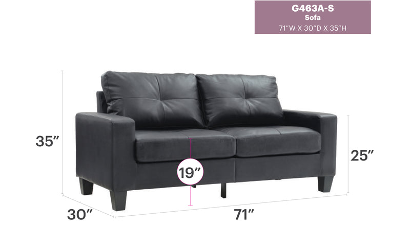 Glory Furniture Newbury Gray Faux Leather Modular Sofa