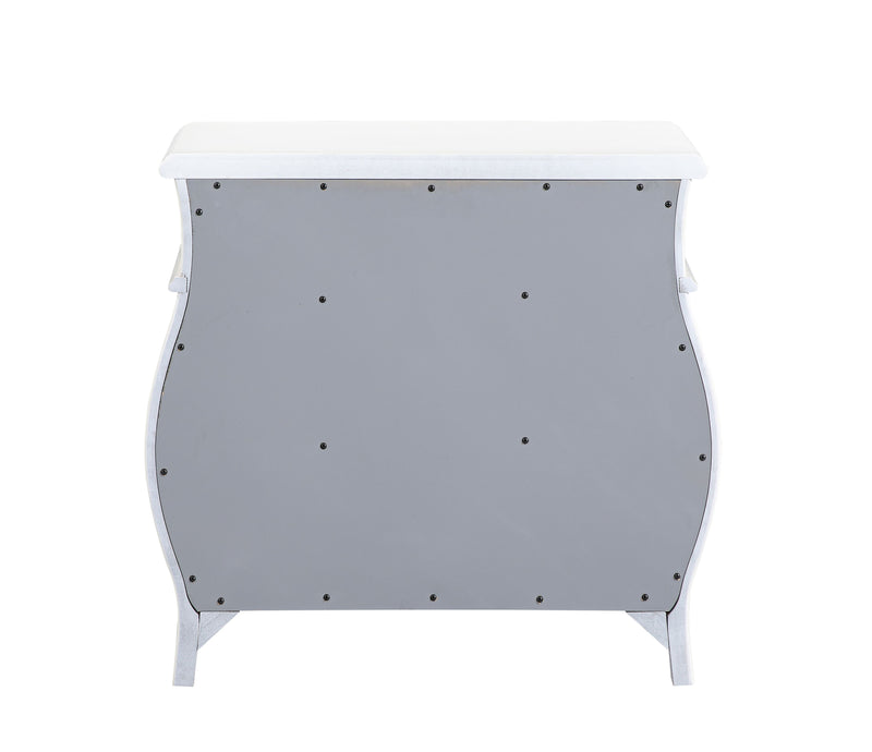 Galaxy Home Opulence White 3 Drawer Nightstand