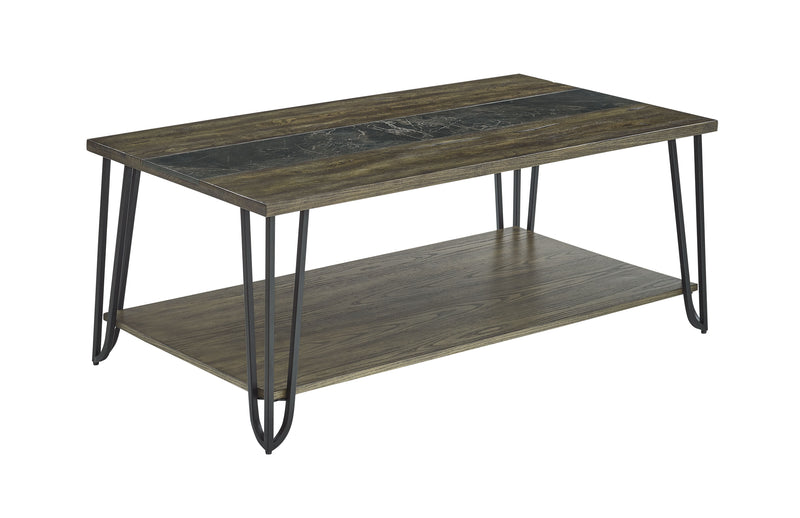 Steve Silver Harper Brown Cocktail Table with Sintered Stone Inlay