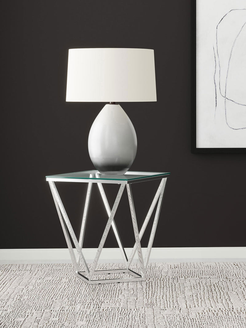 Coaster Furniture Brittania Silver Square End Table