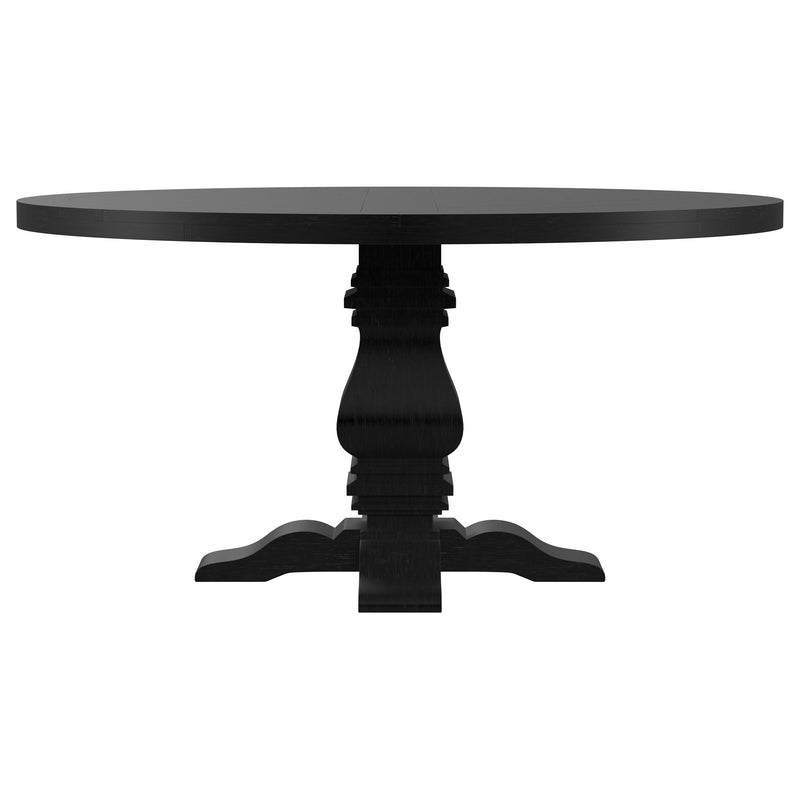 Coaster Furniture Florence Distressed Black Pedestal Dining Table