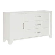 Home Elegance Kerren White High Gloss Dresser and Mirror