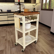 Steve Silver Belden White Kitchen Cart