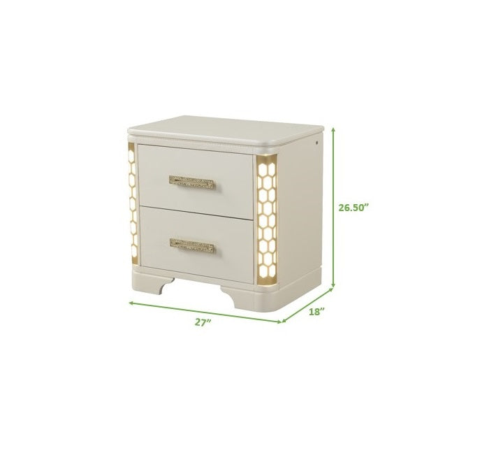Galaxy Home Jasmine Beige Wood Night Stand