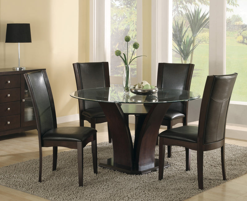 Home Elegance Daisy Espresso Brown 5pc Dining Room Set
