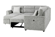 Global Furniture U9401 Nickel Sectional with 3 Pillows