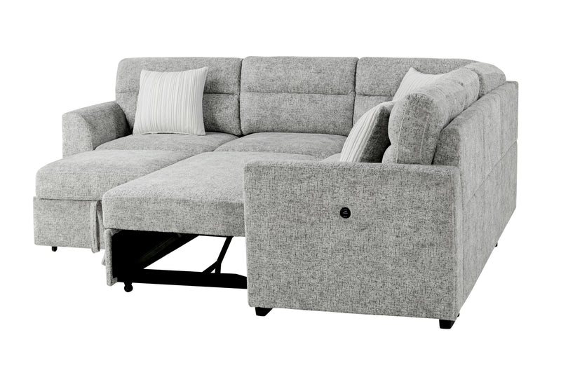 Global Furniture U9401 Nickel Sectional with 3 Pillows
