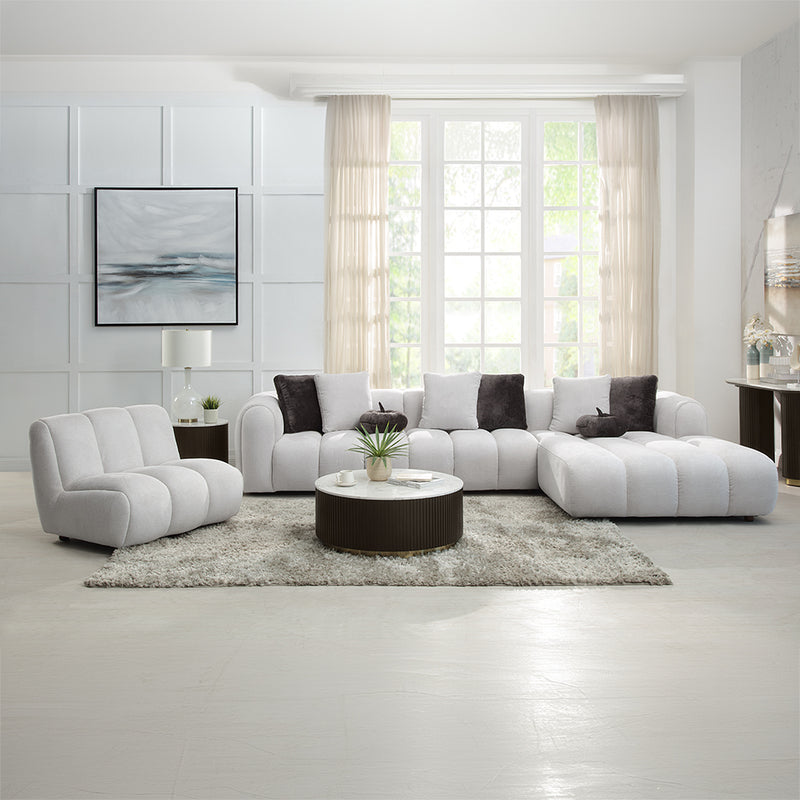 Acme Furniture Manilla Ivory White Sectional