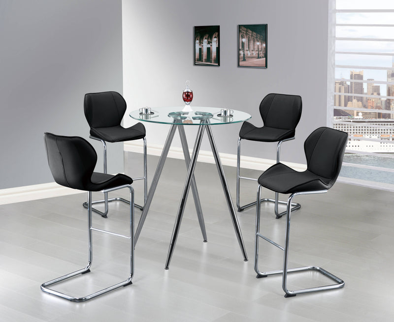 Global Furniture D1503 Clear Silver Bar Table
