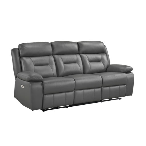 Home Elegance Laconia Gray Power Double Reclining Sofa