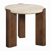 Acme Furniture Leonardo Travertine Dark Oak 3pc Coffee Table Set