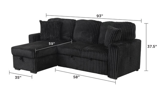 Galaxy Home Plush Black Sectional