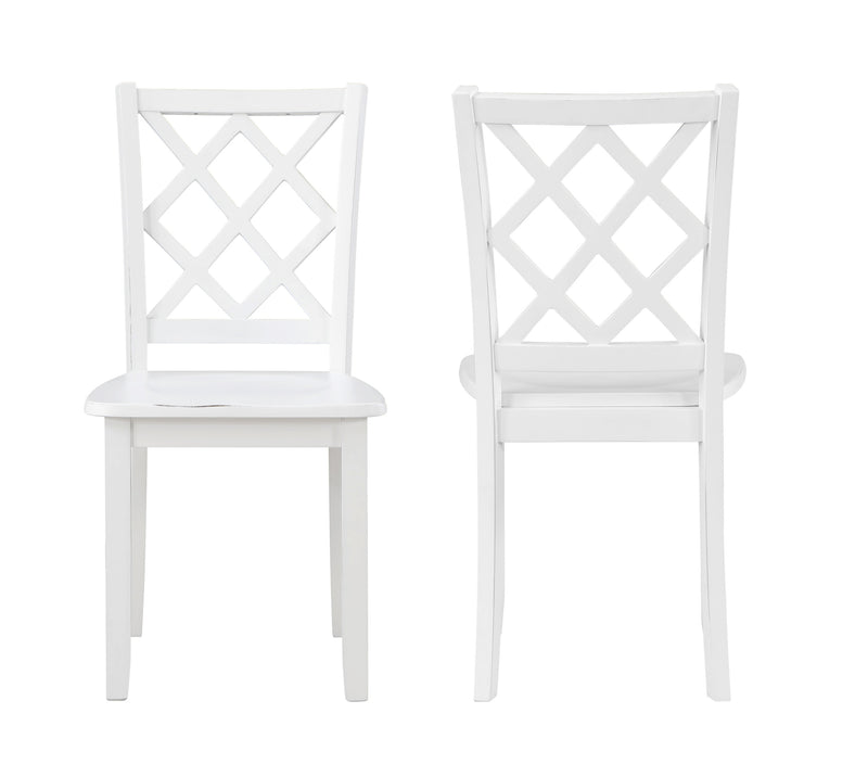 2 New Classic Furniture Trellis White Dining Chairs