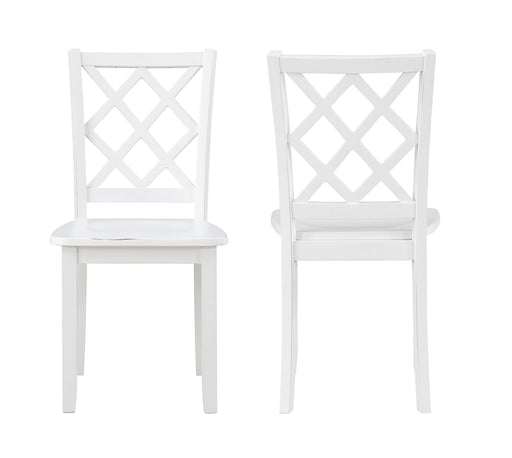 2 New Classic Furniture Trellis White Dining Chairs