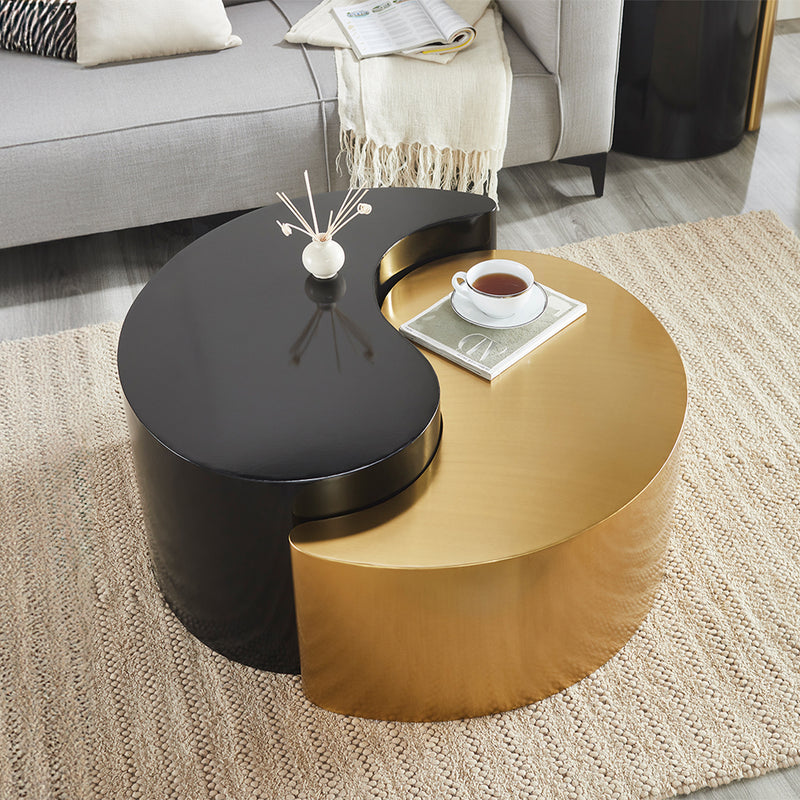 Galaxy Home Ying Yang Black Gold Coffee Table