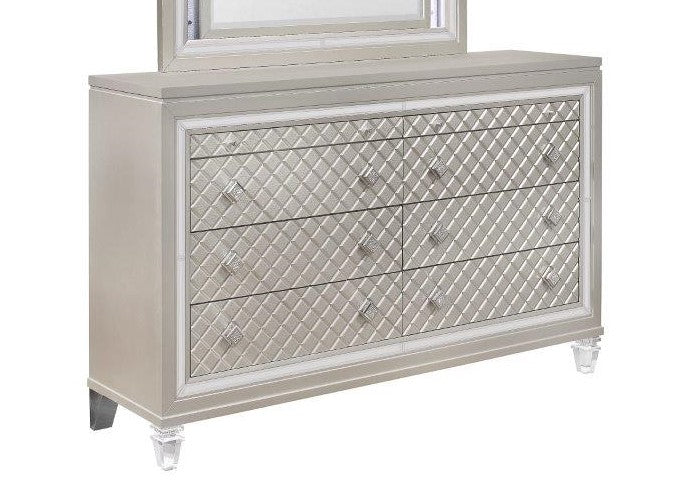 Global Furniture Paris Champagne Dresser with Jewelry Drawer