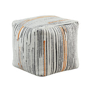 Home Elegance Easley Black Orange Pouf