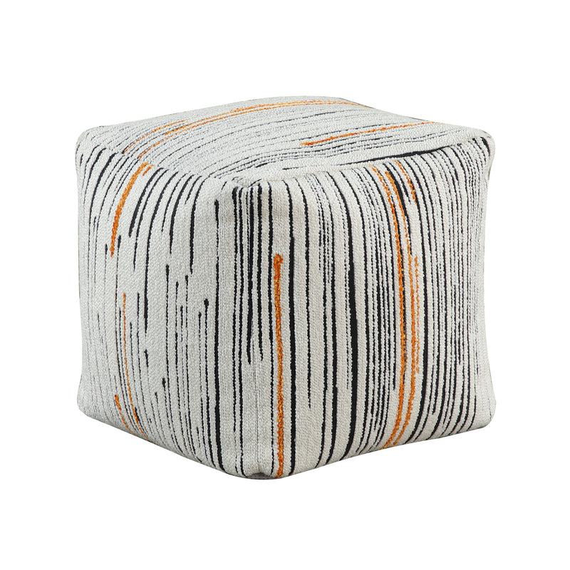 Home Elegance Easley Black Orange Pouf