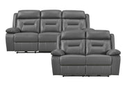 Home Elegance Laconia Dark Gray Power 2pc Living Room Set