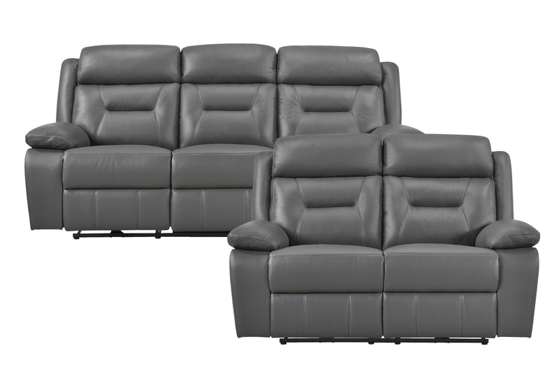 Home Elegance Laconia Dark Gray Power 2pc Living Room Set