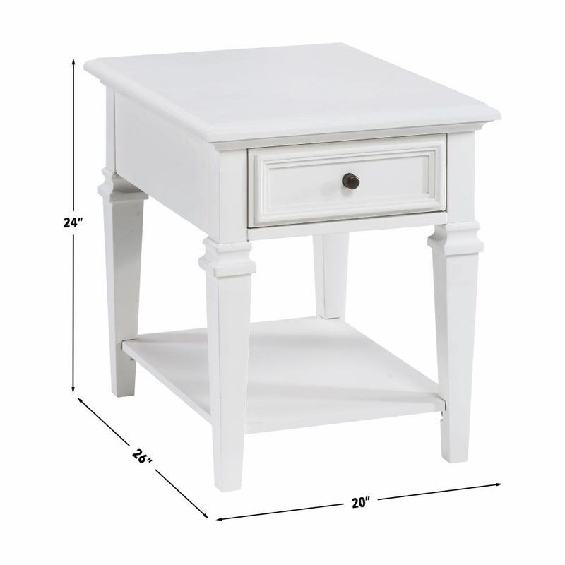 Steve Silver Charlestown White End Table